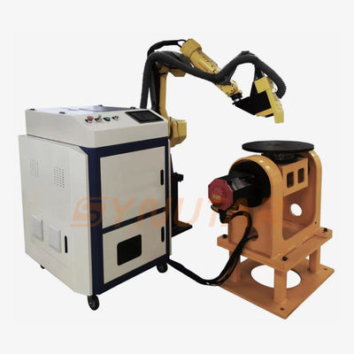 Mesin pembersih permukaan logam laser berdenyut 500W Otomatis Robotic Arm
