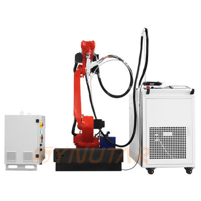 Enam sumbu Robot Industri Laser Mesin Pengelasan Pemrograman Remote Control Lifting