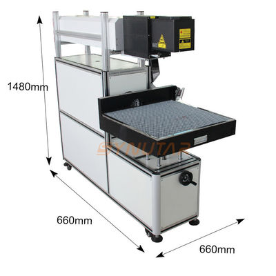 AC220V 50Hz 10A CO2 Laser Marking Machine Untuk Suhu 0-45C Lingkungan Kerja
