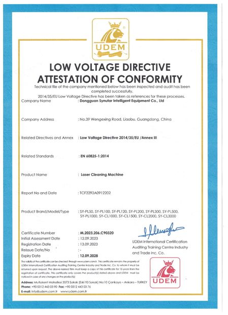 Cina Dongguan Synutar Intelligent Equipment Co., Ltd. Sertifikasi